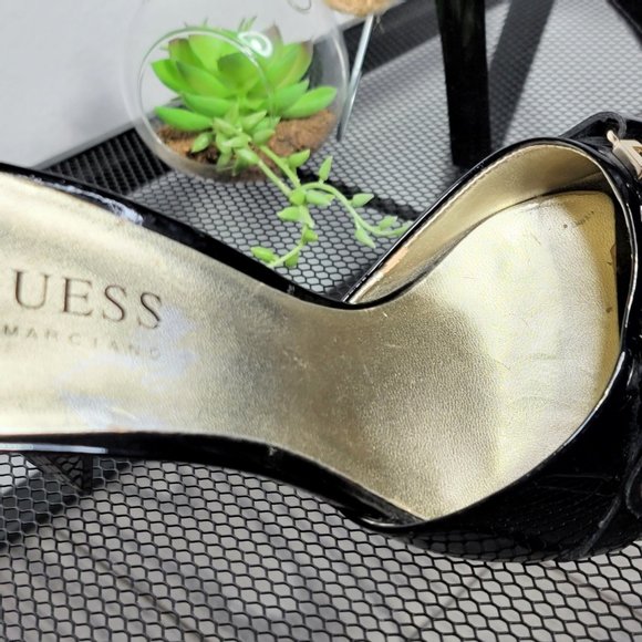 Guess By Marciano Gwadeline Black & Gold Sandals - Picture 10 of 10